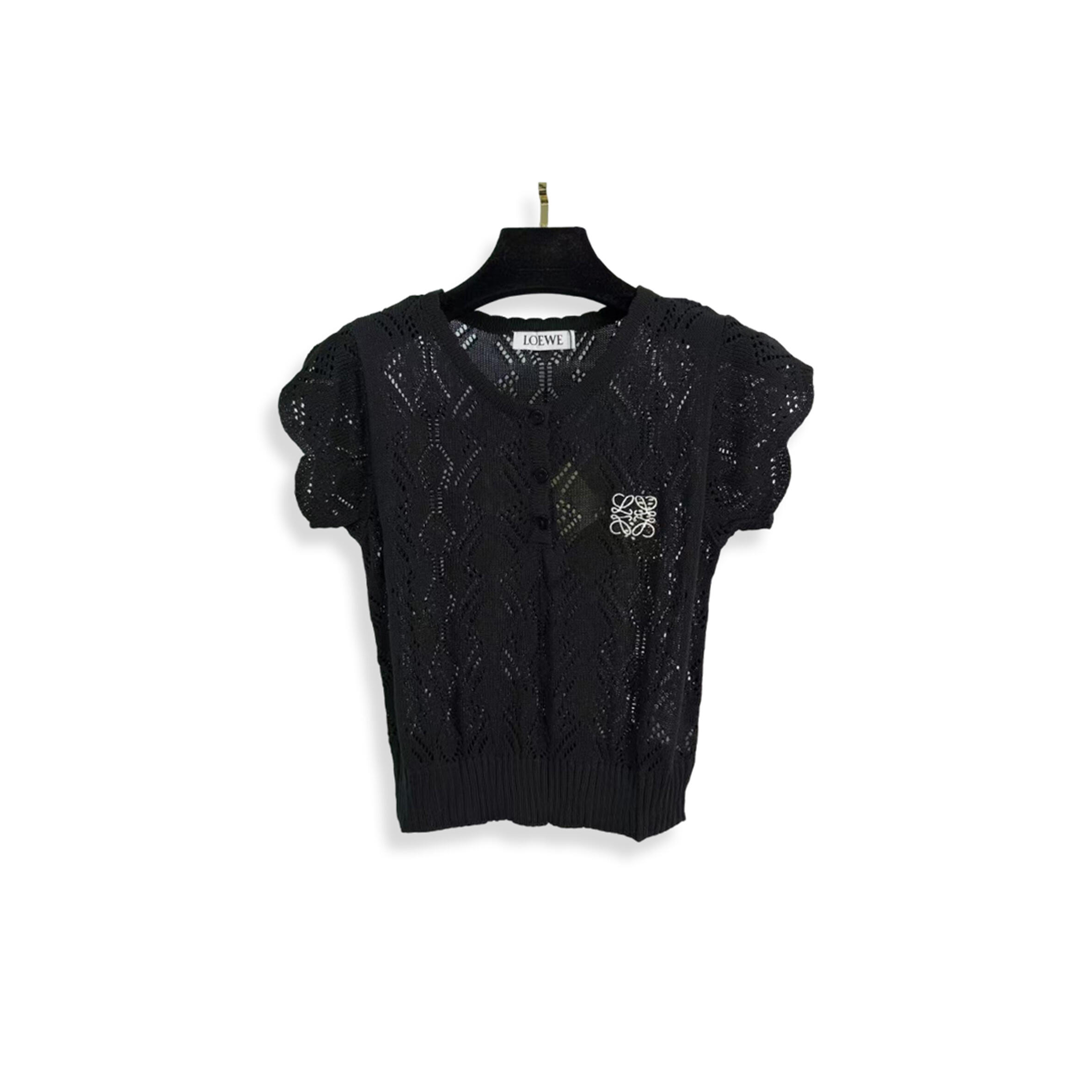 L0ew* knitted openwork short sleeve